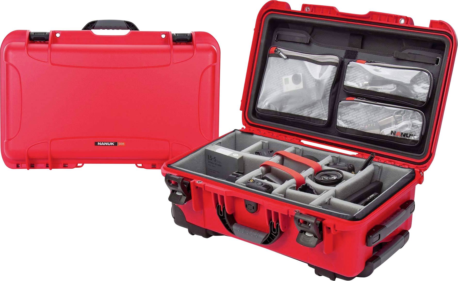 NANUK Mallette de transport Mod. 935 (l x H x P) 521 x 191 x 287 mm rouge 935S-060RD-0A0