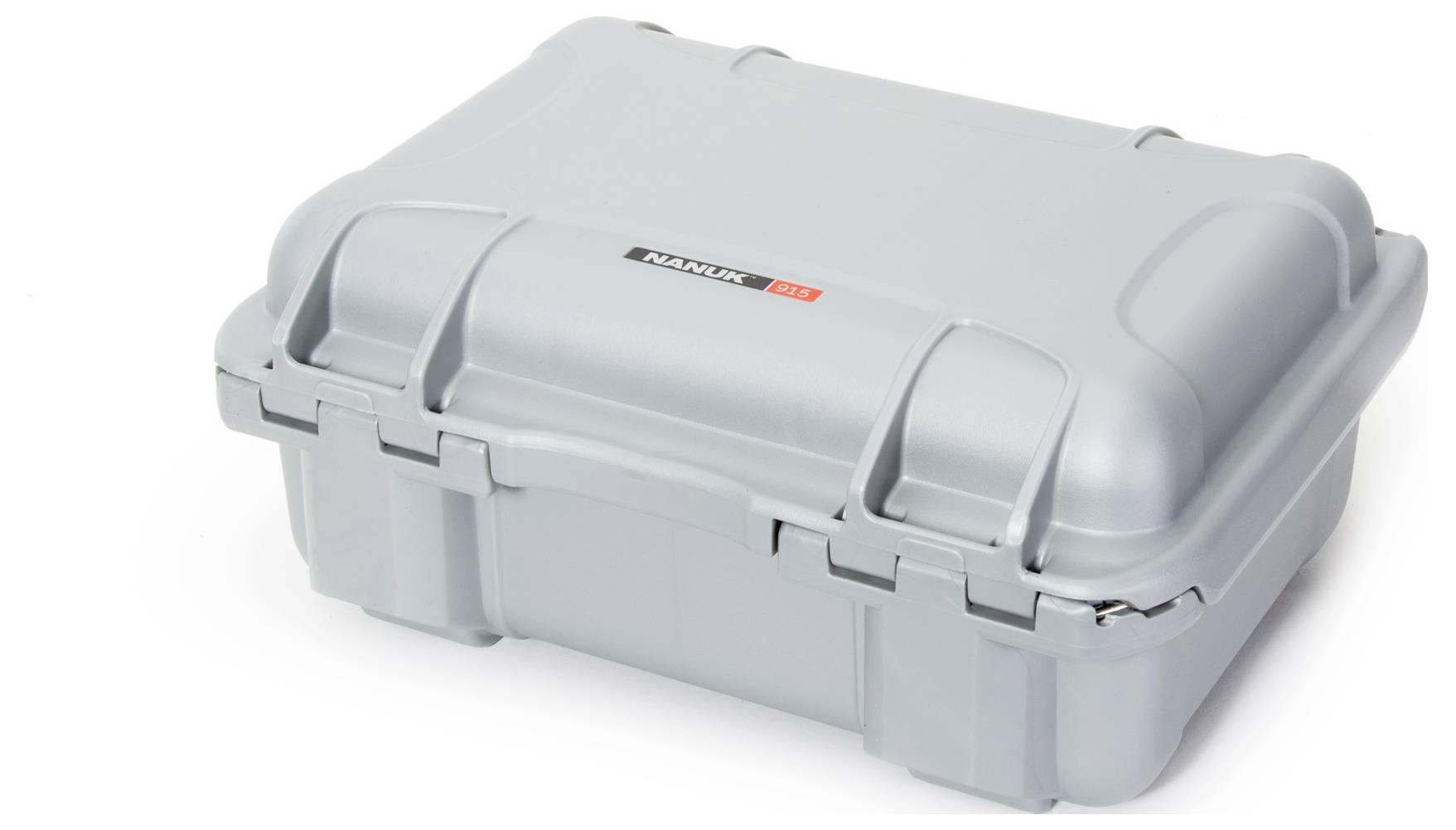 Mallette de protection grise au design robuste et aux bords arrondis sur fond blanc. Parfaite pour le transport en toute sécurité d'objets fragiles.