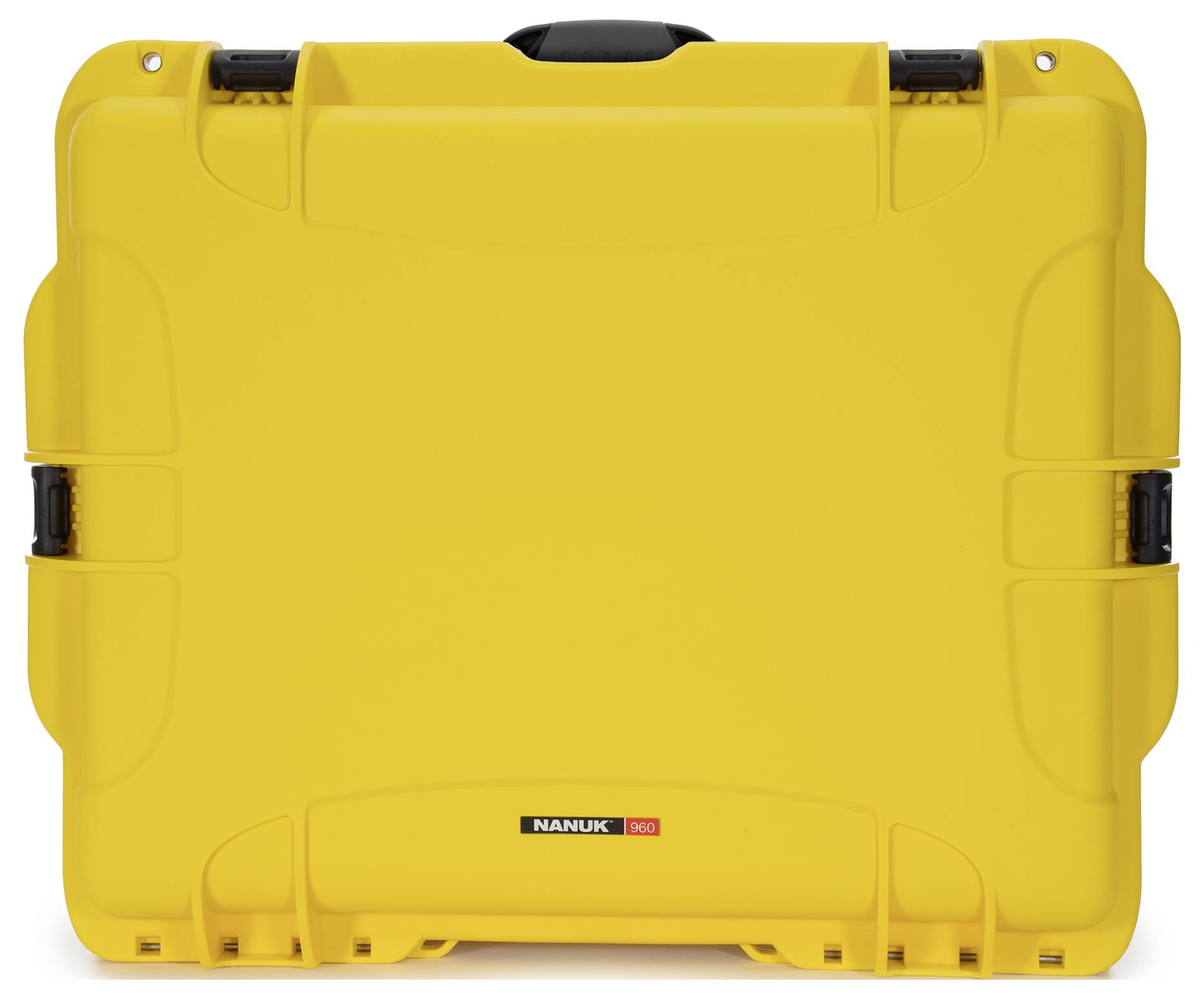 Valise Nanuk jaune, robuste, fermée, vue de face.