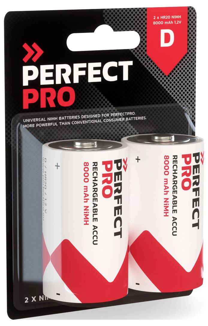 PerfectPro Pile rechargeable LR20 (D) NiMH 8000 mAh 1.2 V 2 pc(s)