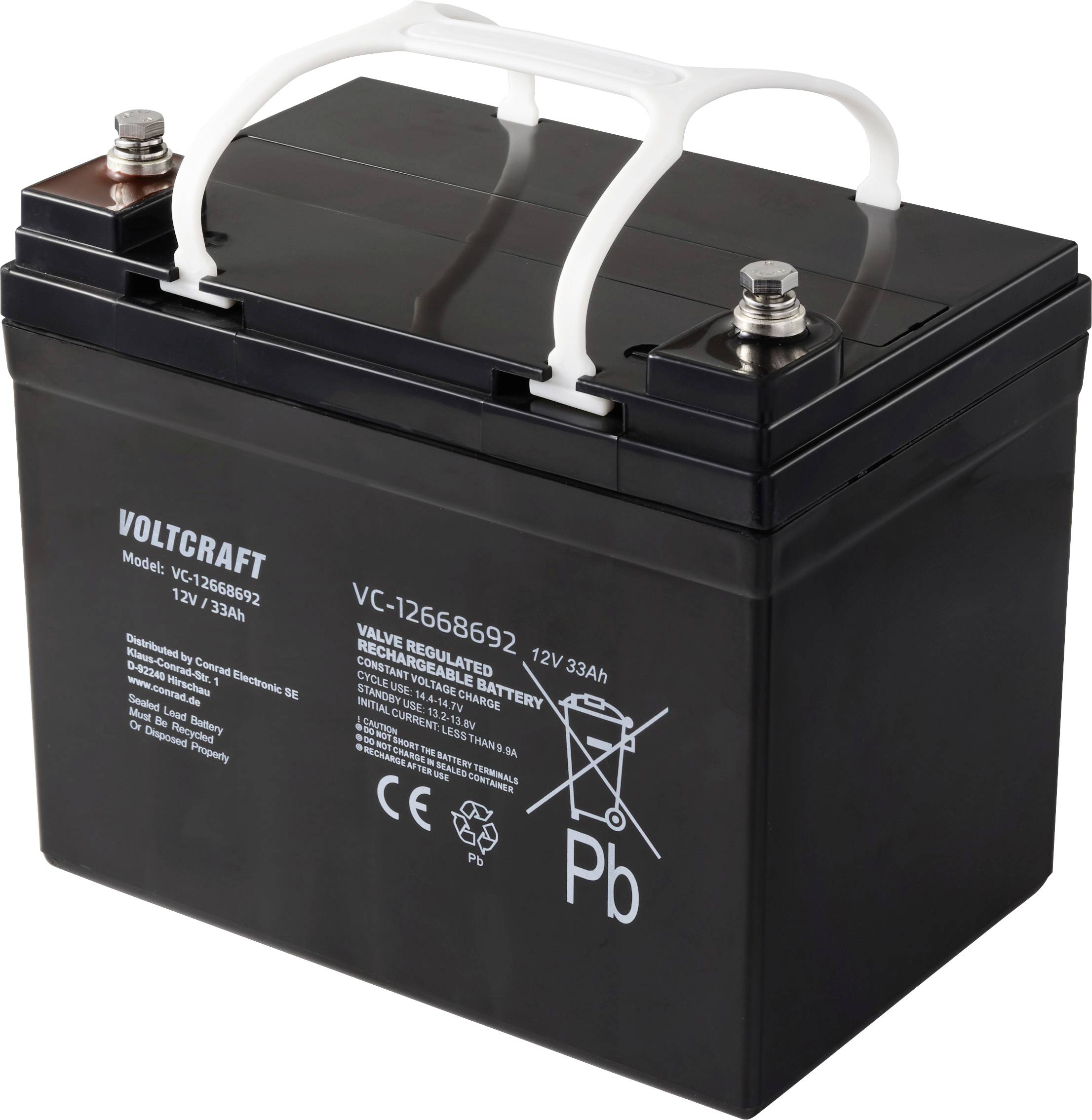 VOLTCRAFT VC-12668692 VC-16623010 Batterie au plomb 12 V 33 Ah plomb (AGM) (l x H x P) 195 x 155 x 130 mm sans entretien