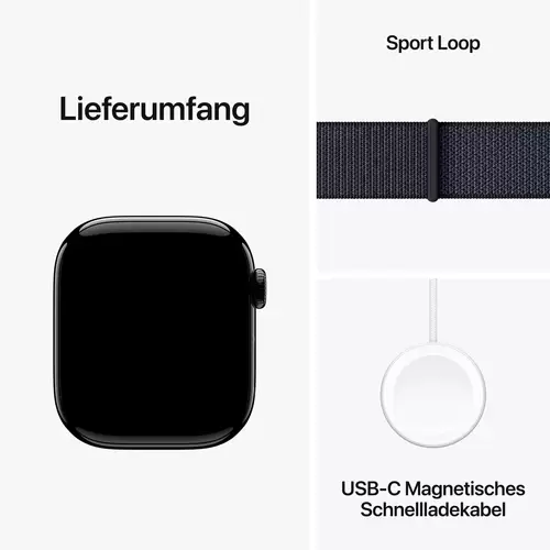Apple Watch Series 10 GPS 42 mm boîtier en aluminium Sport Loop encre Apple Watch Series 10 GPS 42 mm boîtier en aluminium Sport Loop encre