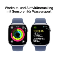 Apple Watch Series 10 GPS 46 mm boîtier en aluminium bracelet de sport denim M/L Apple Watch Series 10 GPS 46 mm boîtier en aluminium bracelet de sport denim M/L