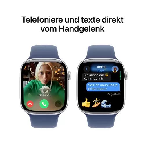 Apple Watch Series 10 GPS 46 mm boîtier en aluminium bracelet de sport denim M/L Apple Watch Series 10 GPS 46 mm boîtier en aluminium bracelet de sport denim M/L