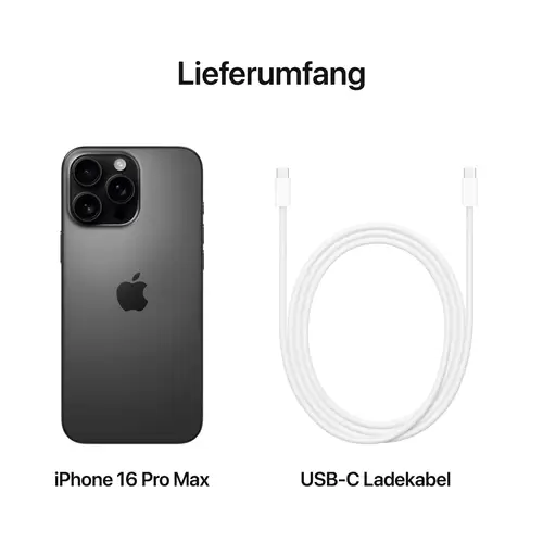 Apple iPhone 16 Pro Max noir-titane 512 GB 17.5 cm (6.9 pouces) Apple iPhone 16 Pro Max noir-titane 512 GB 17.5 cm (6.9 pouces)