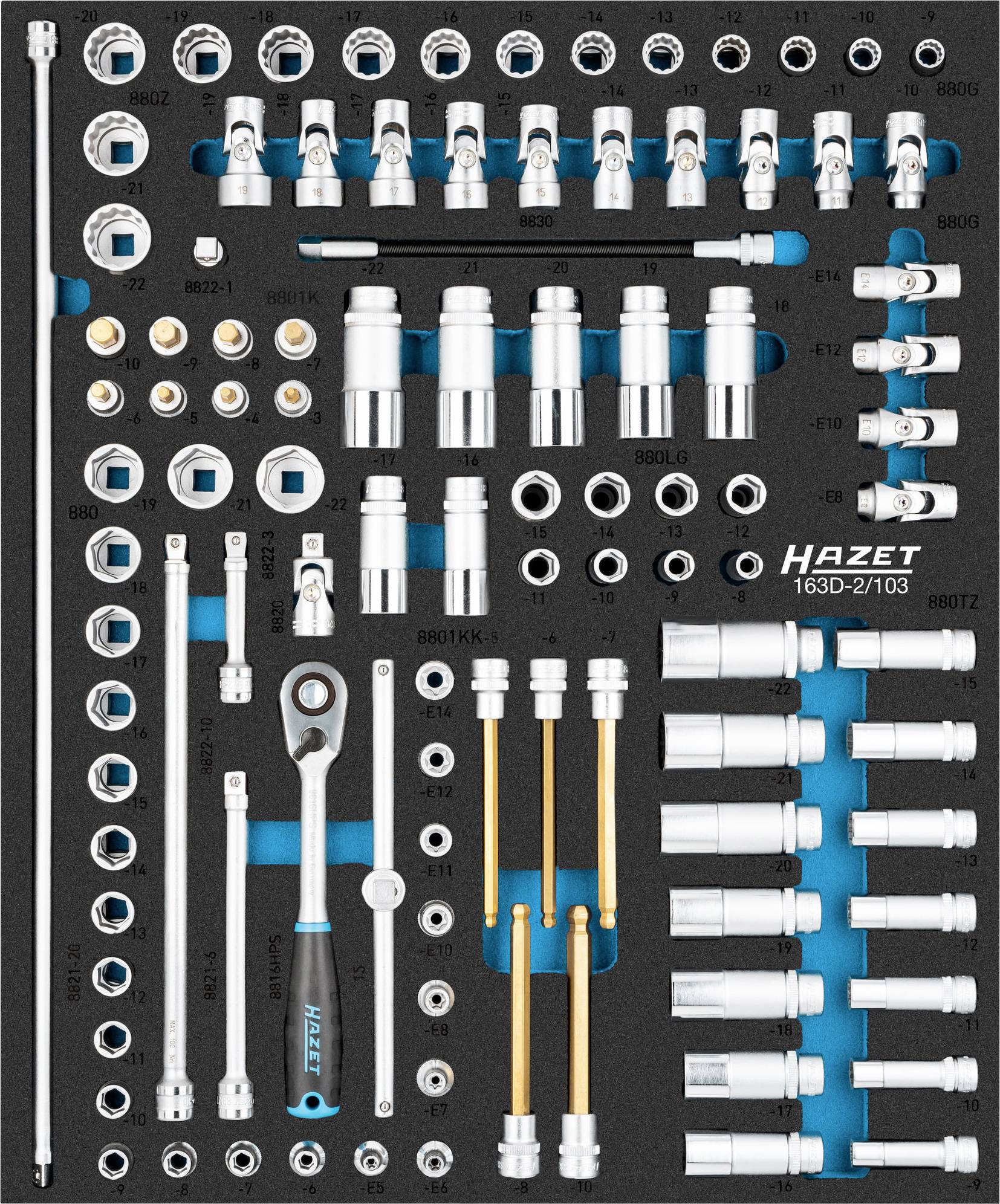 Hazet Jeu de clés à douille 163D-2/103