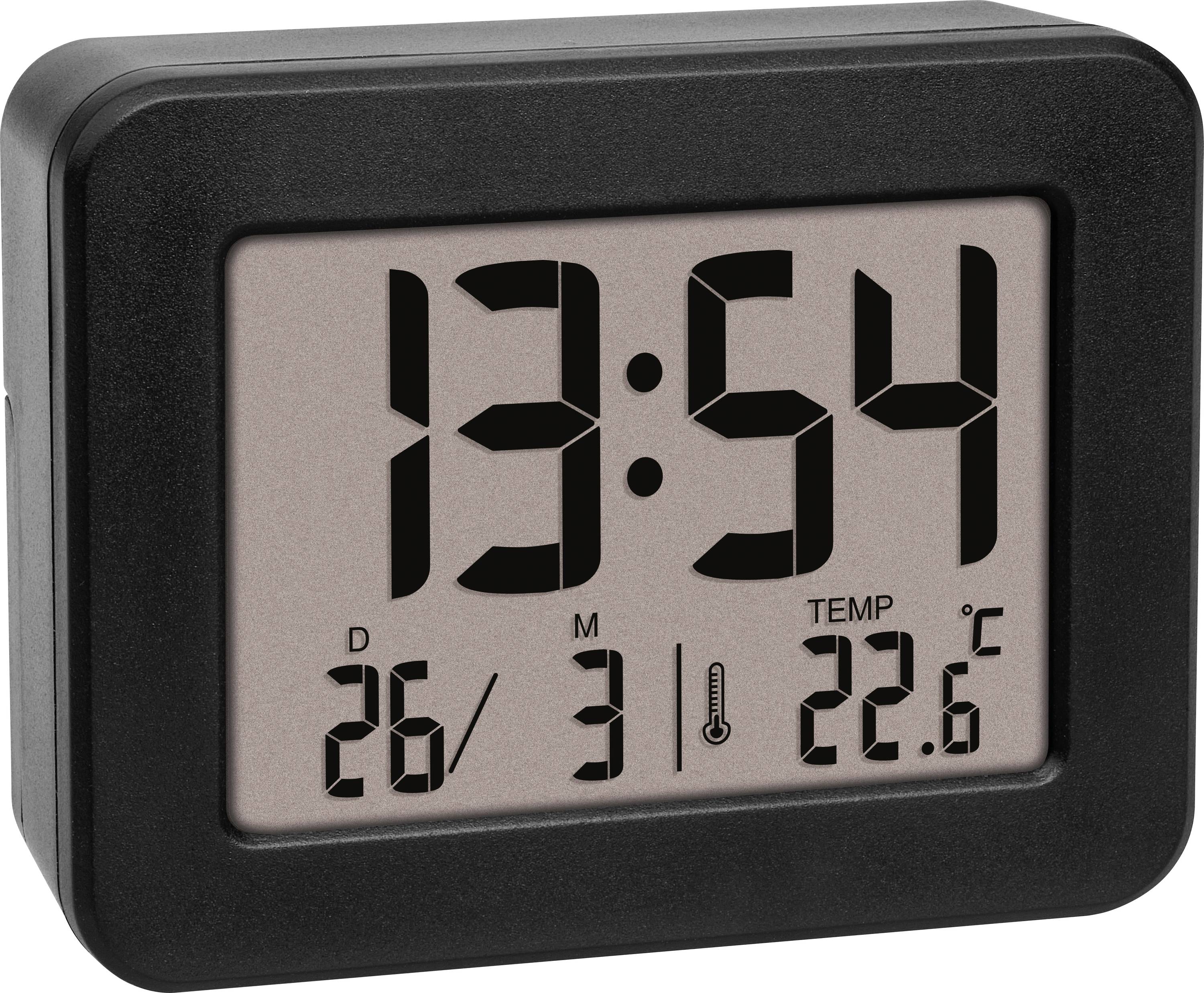 TFA Dostmann 60.2044.01 à quartz Réveil noir Heures de réveil 1