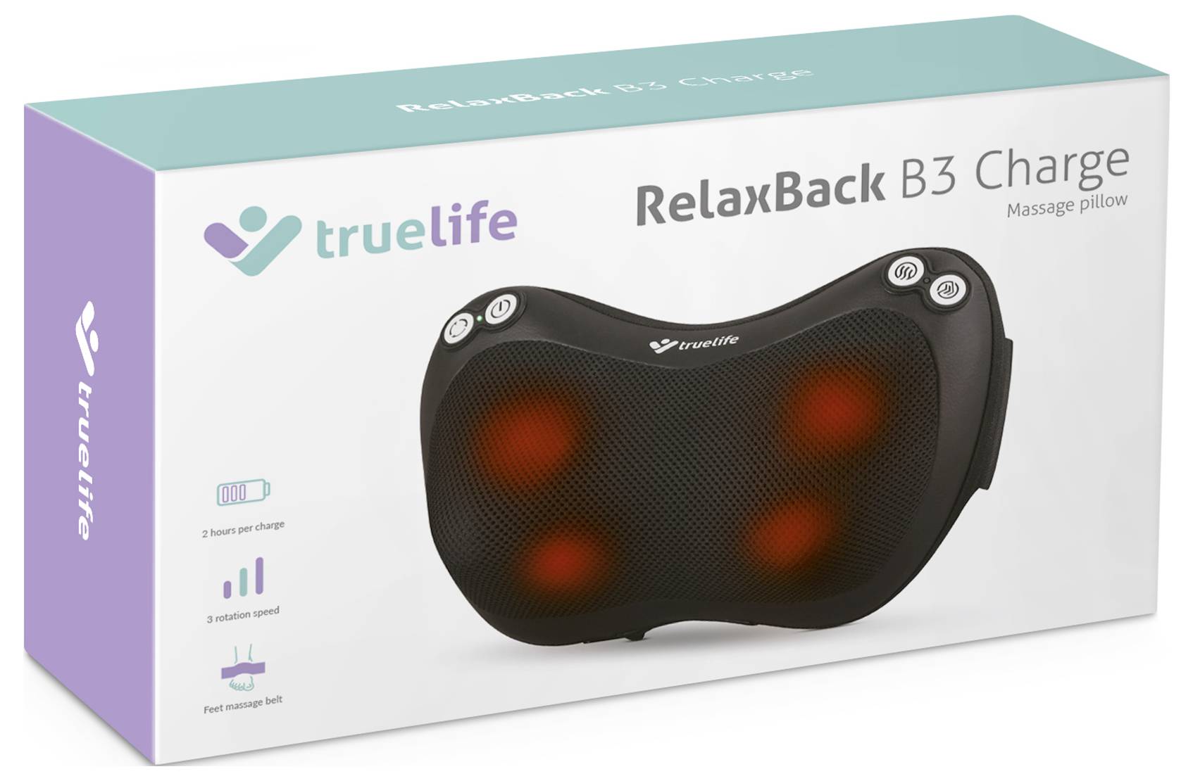 truelife RelaxBack B3 Charge Coussin de massage 24 W noir