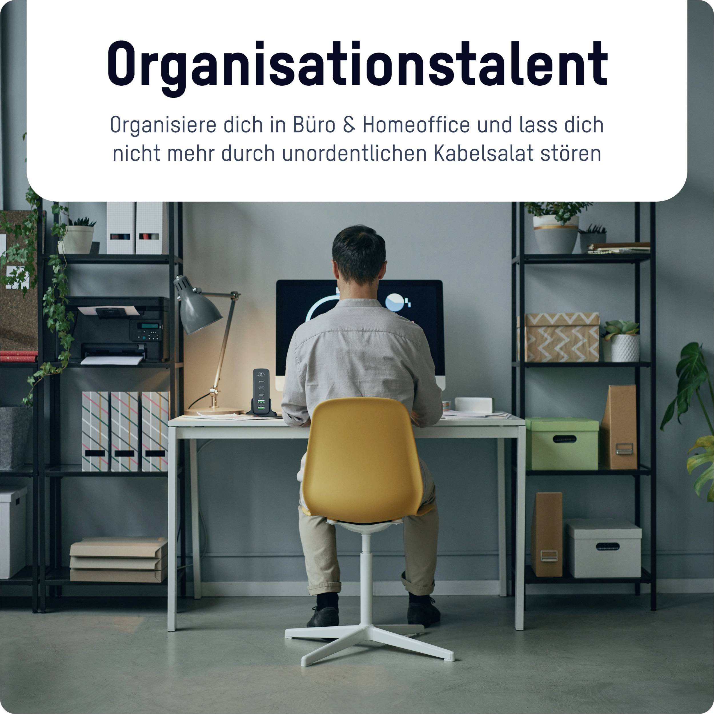 Ansmann Desktop Ladegerät mit Display DC5140PD 140W Chargeur USB 140 W 2x USB-A, 3x USB-C® Power Delivery noir intérieure