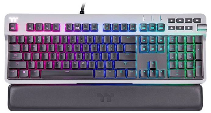 Thermaltake Argent K6 RGB KB6 Cherry Low Profile Red German Clavier de gaming allemand, QWERTZ titane