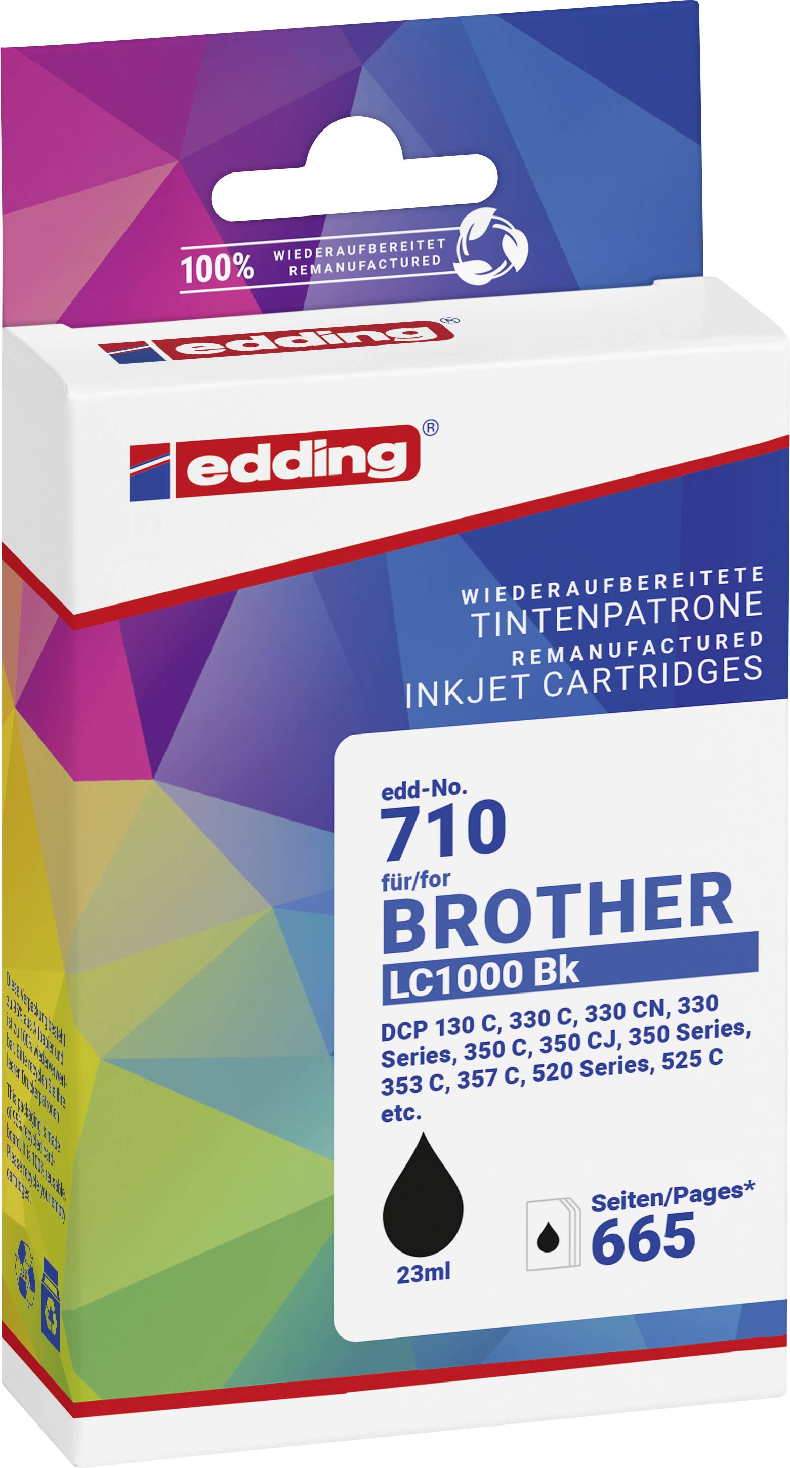 Edding Encre remplace Brother LC-1000BK compatible noir EDD-710 18-710