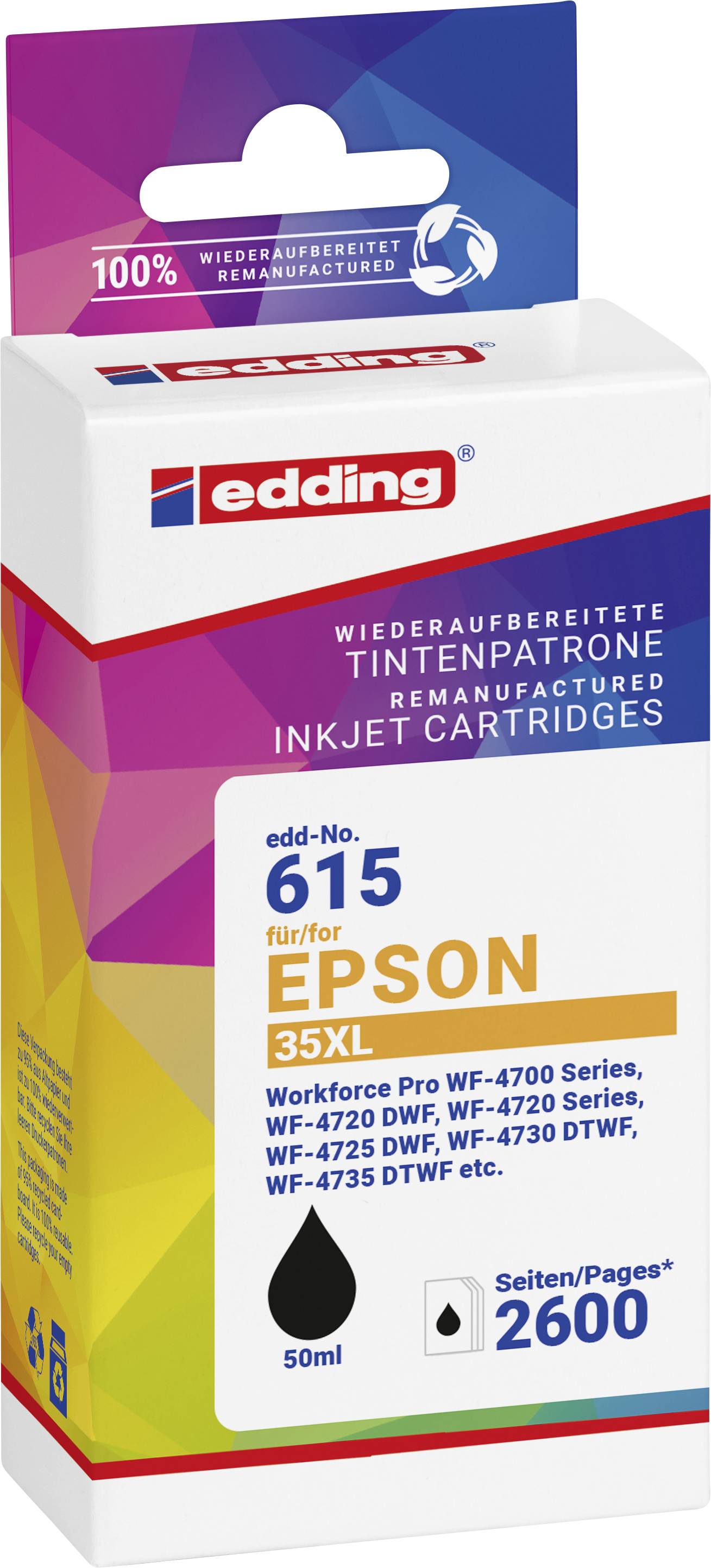Edding Encre remplace Epson T3591, 35XL compatible noir EDD-615 18-615-01