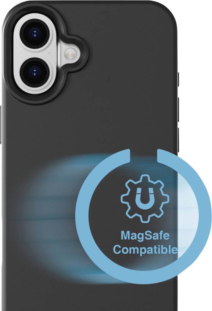 4Smarts Silicone Case Cupertino Coque arrière Apple iPhone 16 noir chargement par induction 541186