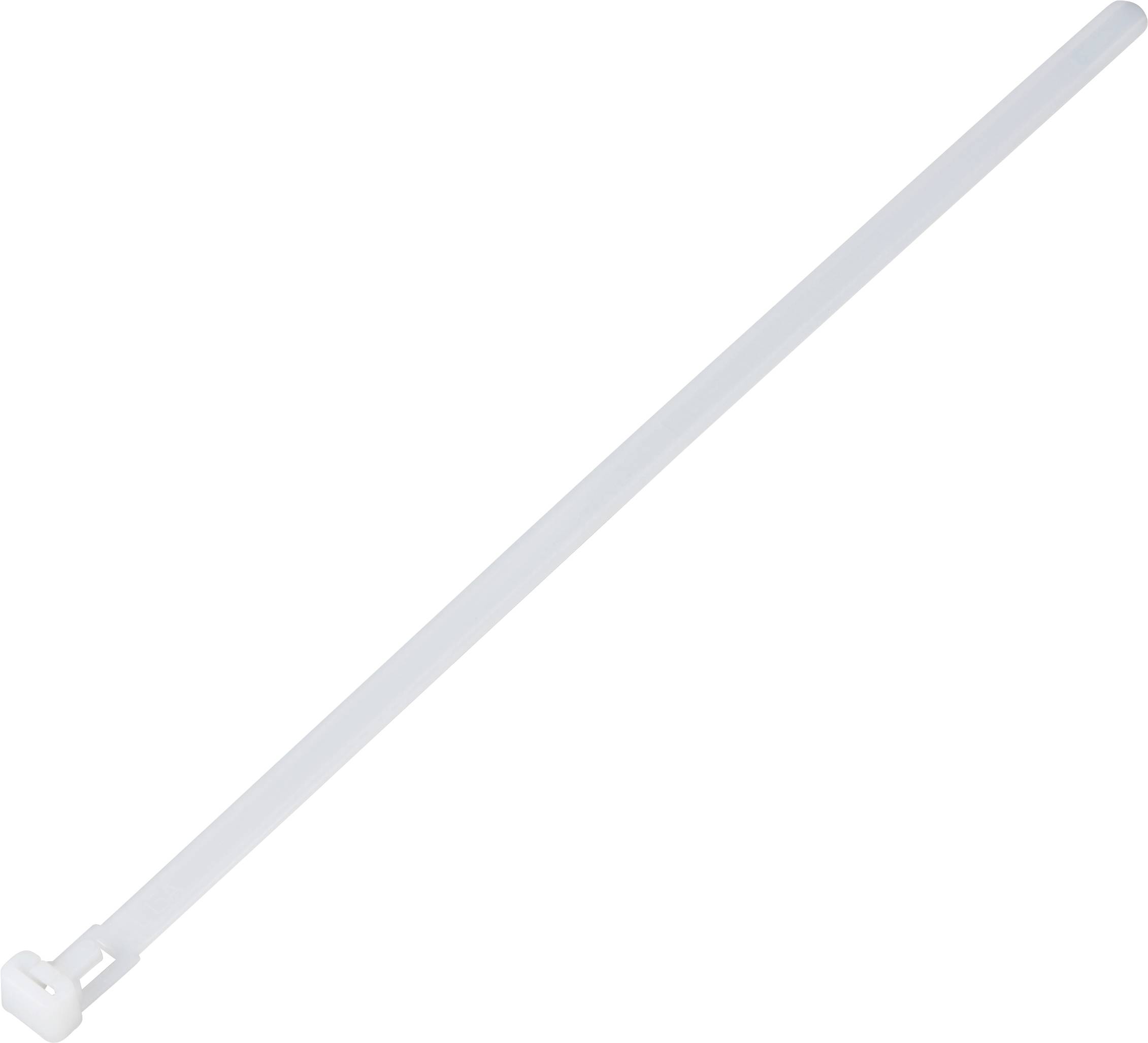 TRU COMPONENTS TC-13340644 TC-RC-250-7.6-N Serre-câble 250 mm 7.6 mm naturel réouvrable, résiste aux produits chimiques 100 pc(s)