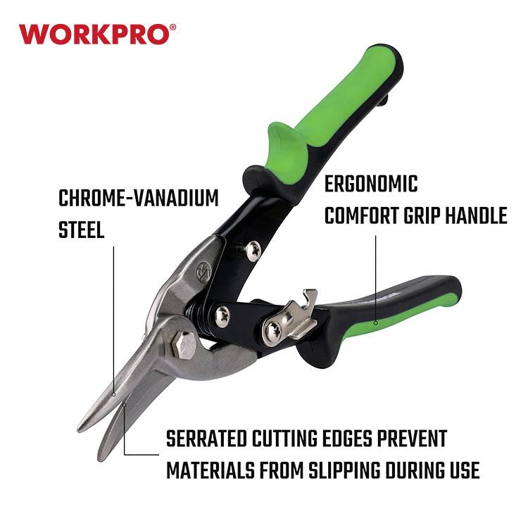 WorkPro Cisaille à tôle pour droitiers 250 mm WP214015