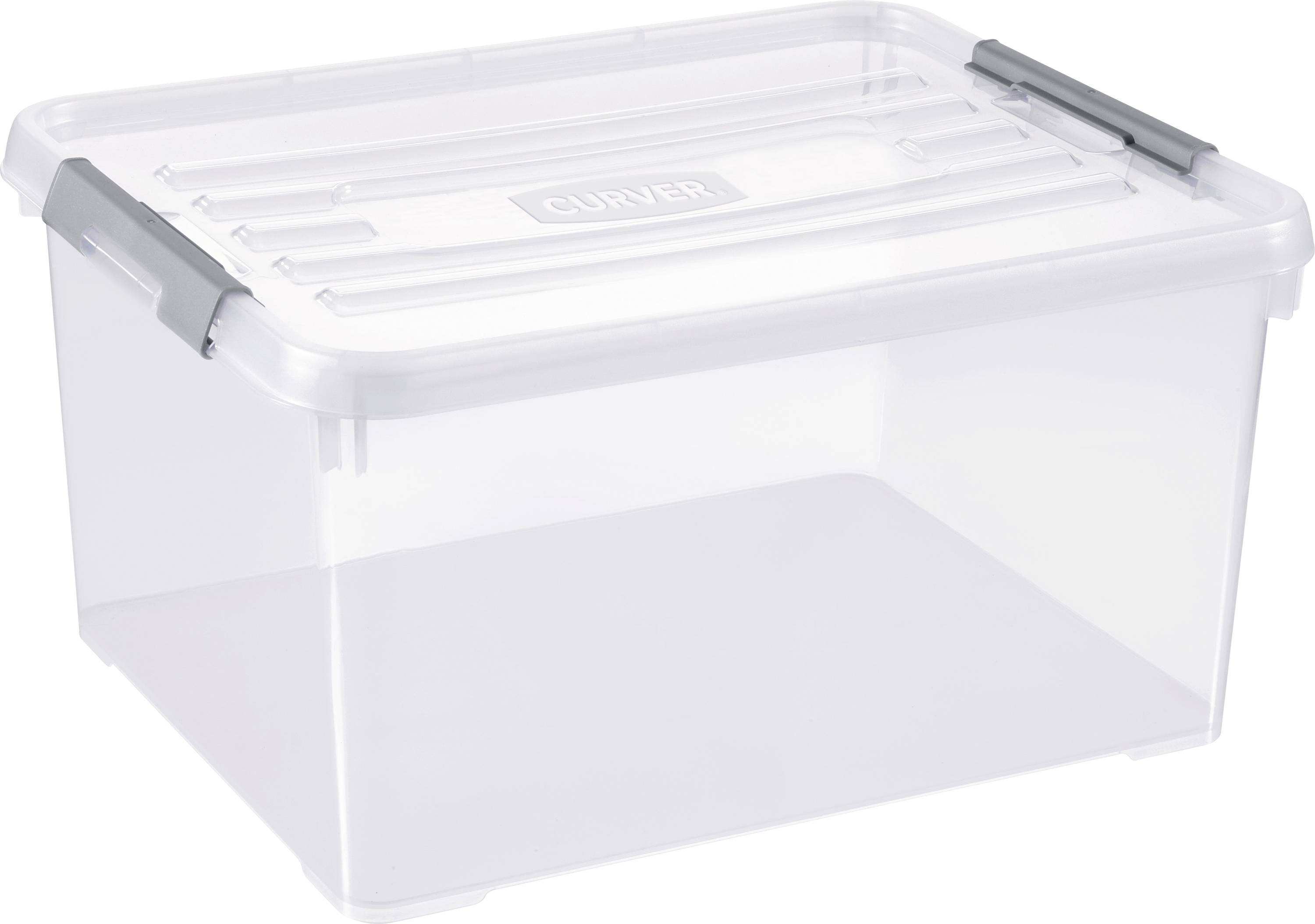 Curver 243813 Boîte de rangement HANDY empilable (L x l x H) 490 x 390 x 250 mm transparent, argent 1 pc(s)