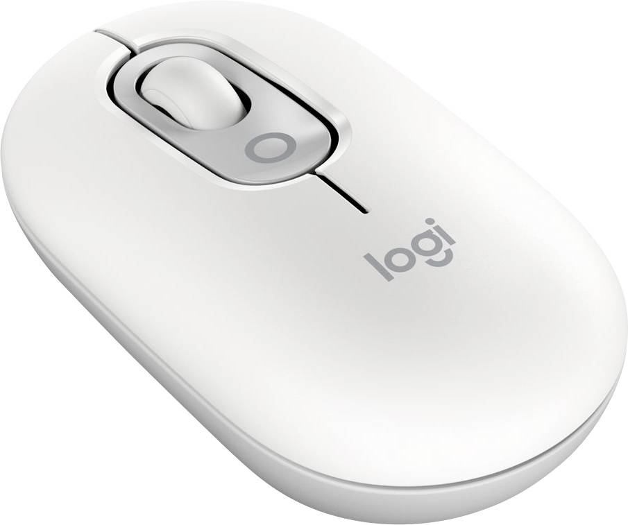 Logitech POP Souris Bluetooth optique blanc 4 Boutons 4000 dpi Easy Switch 3 appareils, molette intégrée