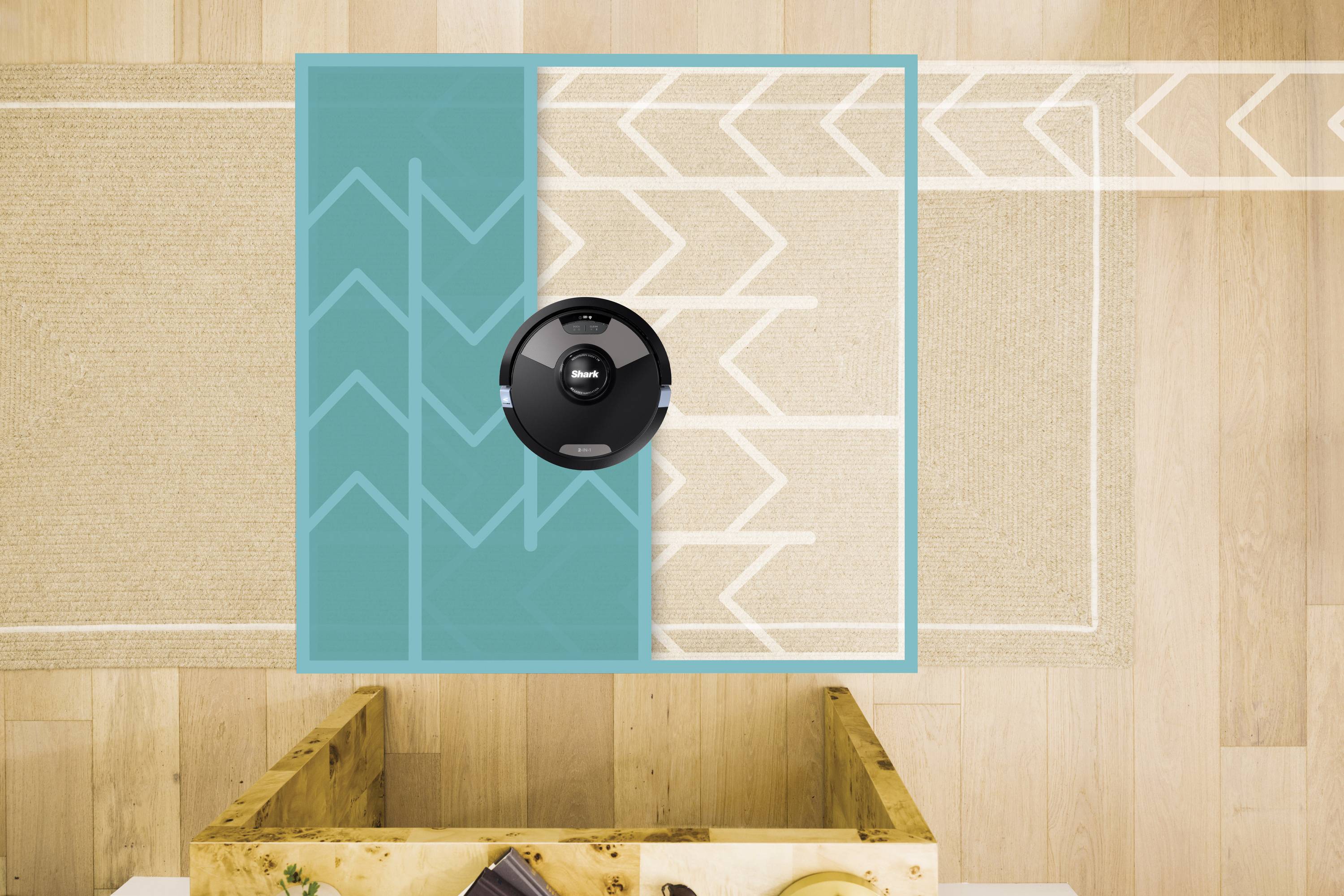 Shark Matrix Plus 2-in-1 Robot aspirateur et nettoyeur noir commande par application, sans sac, avec batterie, avec chargeur