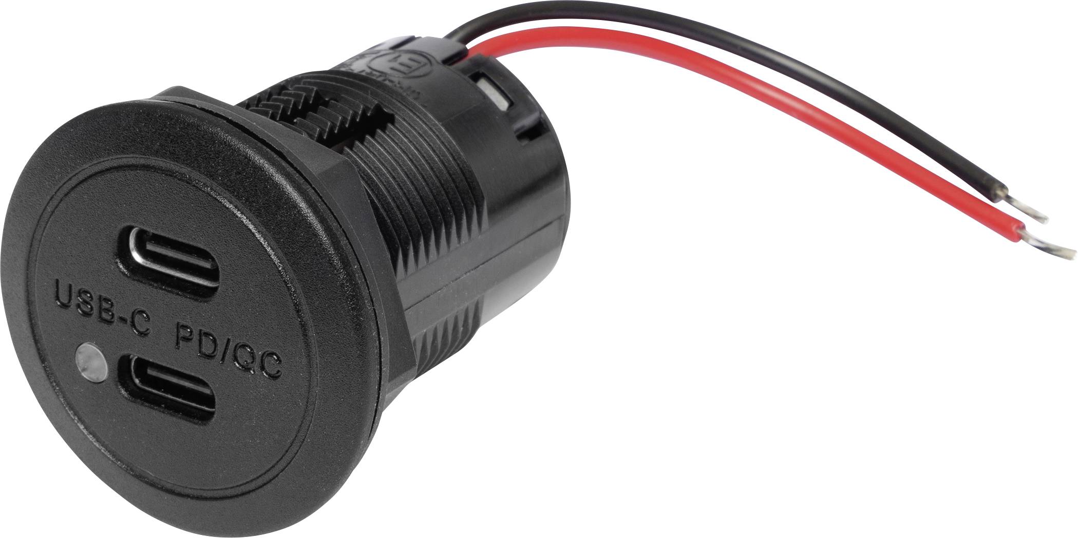 ProCar Power USB-C double prise PD/QC EV avec LED max. 2 x 30 watts Charge de courant max=3 A 12 ou 24 V/DC