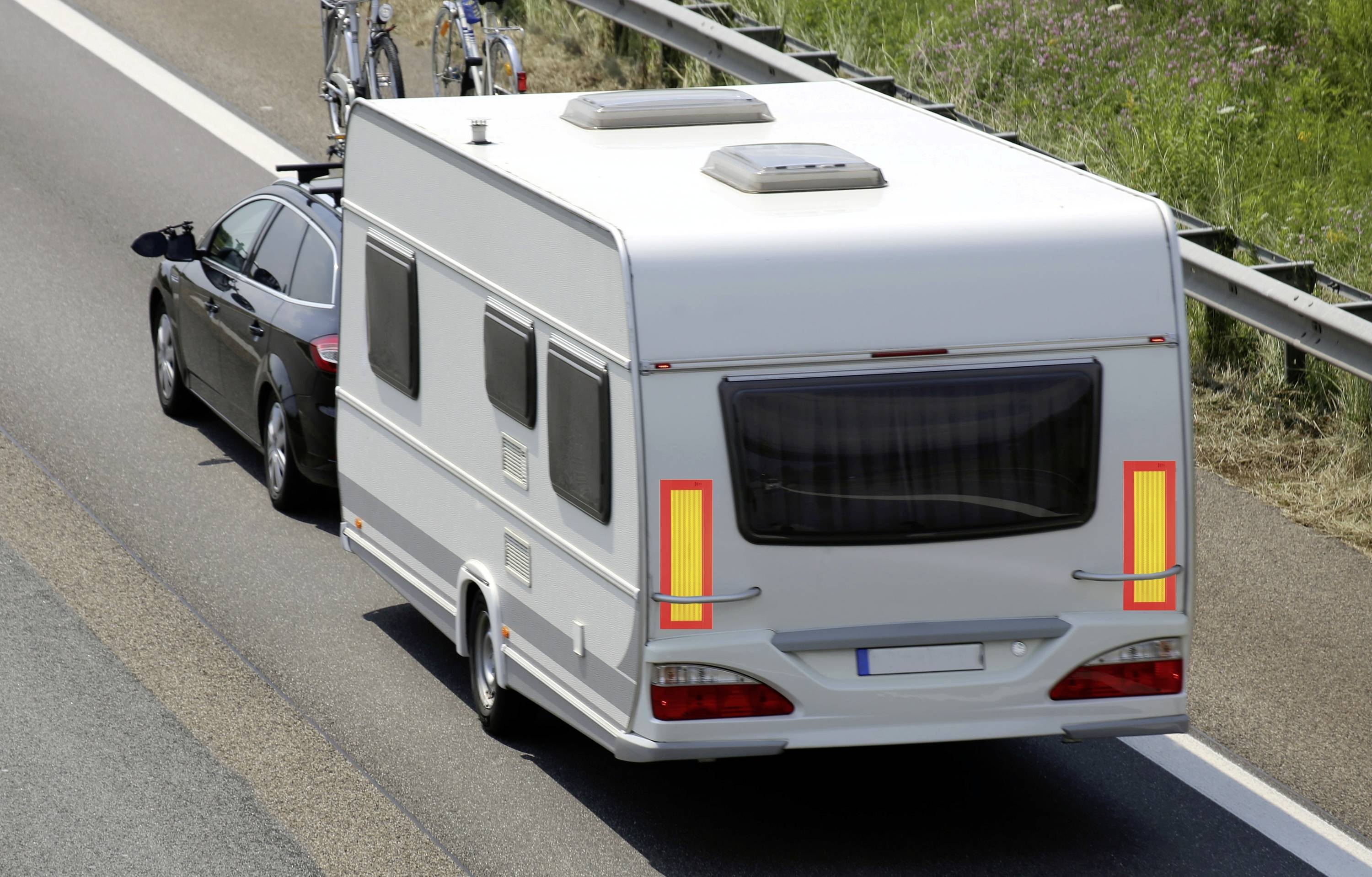 IWH ECE 70 097607 Bande d'avertissement orange (fluorescent), jaune réfléchissant 1 pc(s) (L x l) 565 mm x 195 mm