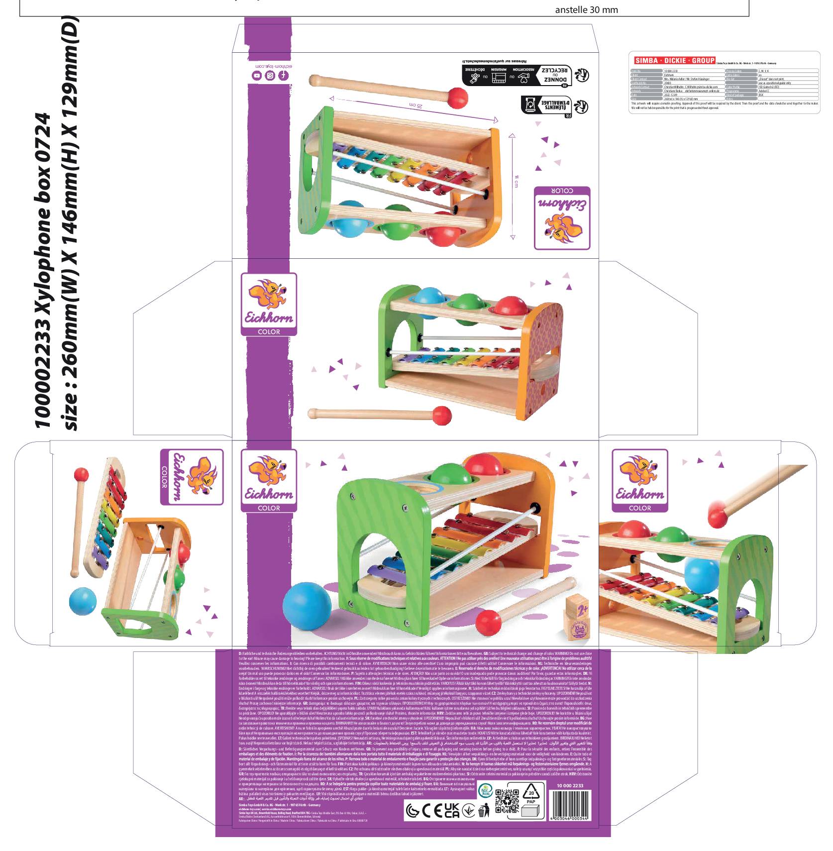 Eichhorn Xylophone Xylophon Klopfbank