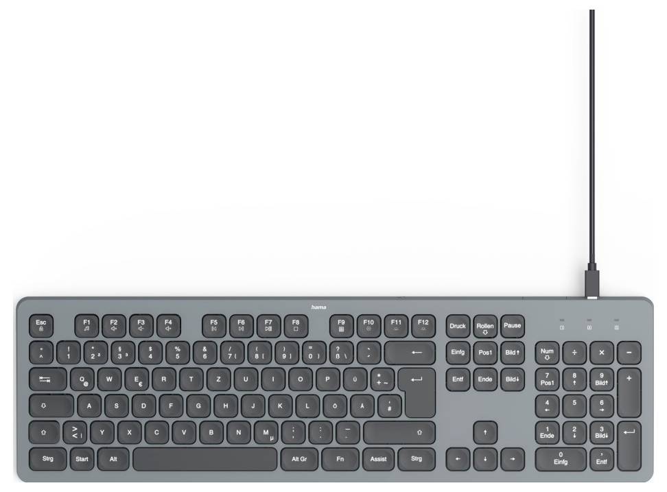 Hama CK-400 USB Clavier allemand, QWERTZ noir touches multimédia