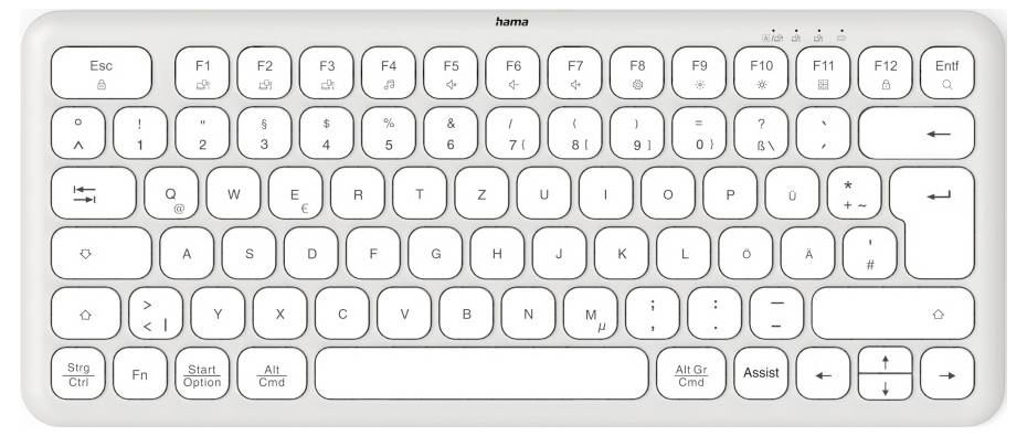 Hama WK-500 radio Clavier allemand, QWERTZ blanc