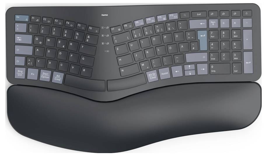 Hama WK-900 Bluetooth Clavier allemand, QWERTZ noir touches multimédia