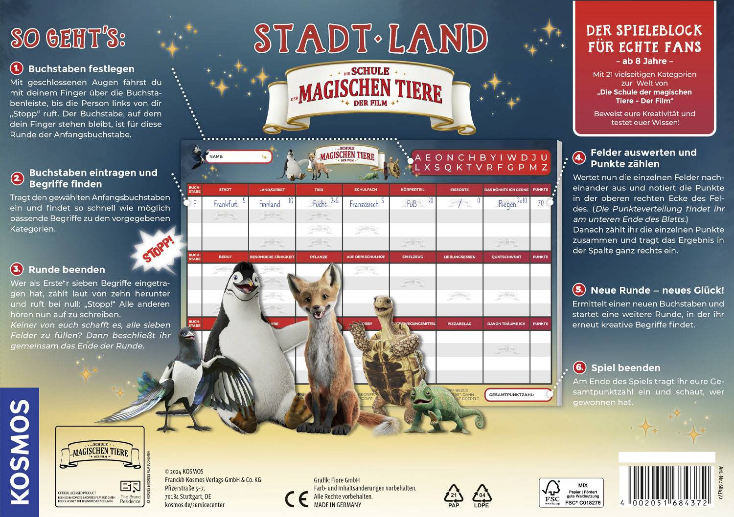 Kosmos 684372 Stadt Land Schule der magischen Tiere