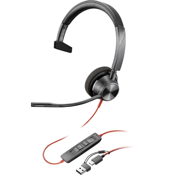 HP Poly Blackwire C3310 Micro-casque supra-auriculaire filaire Mono noir Suppression du bruit du microphone, Noise Cancelling HP Poly Blackwire C3310 Micro-casque supra-auriculaire filaire Mono noir Suppression du bruit du microphone, Noise Cancelling