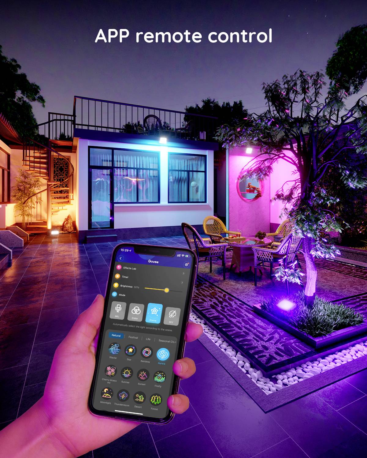 Lampe à effets Govee LED Smart Outdoor Flood Lights 4 Pack H7060312 24 W RVB