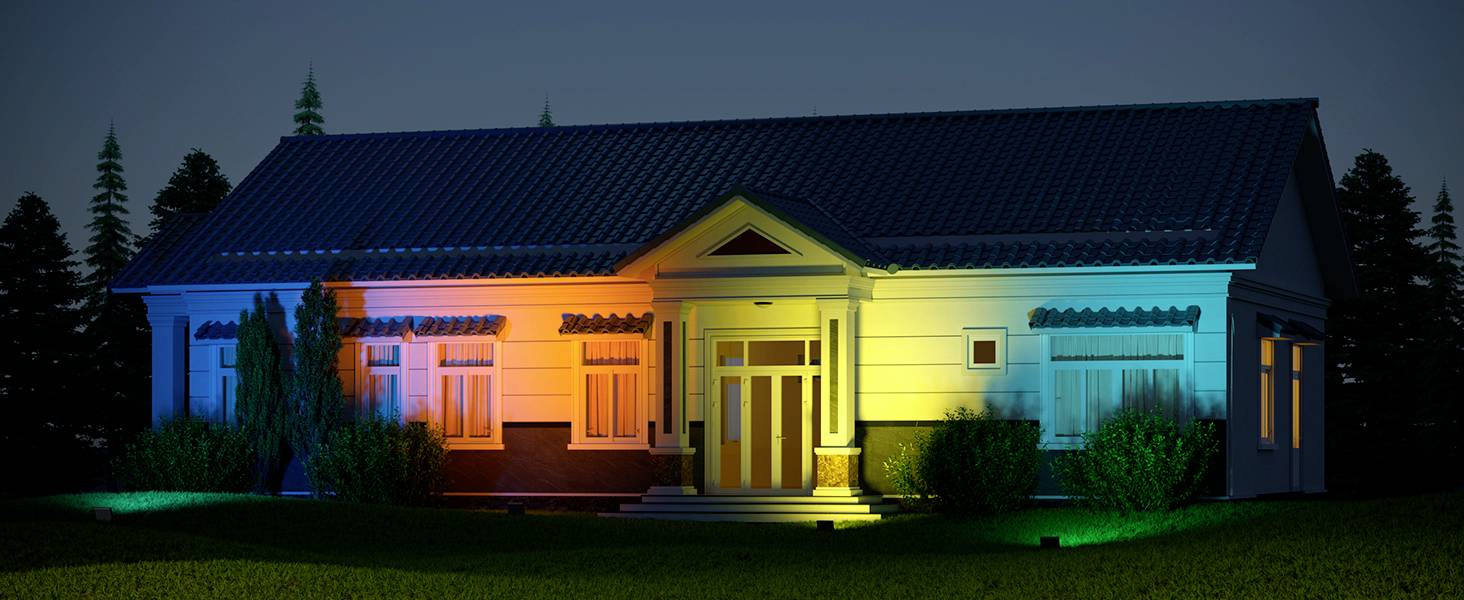 Lampe à effets Govee LED Smart Outdoor Flood Lights 4 Pack H7060312 24 W RVB