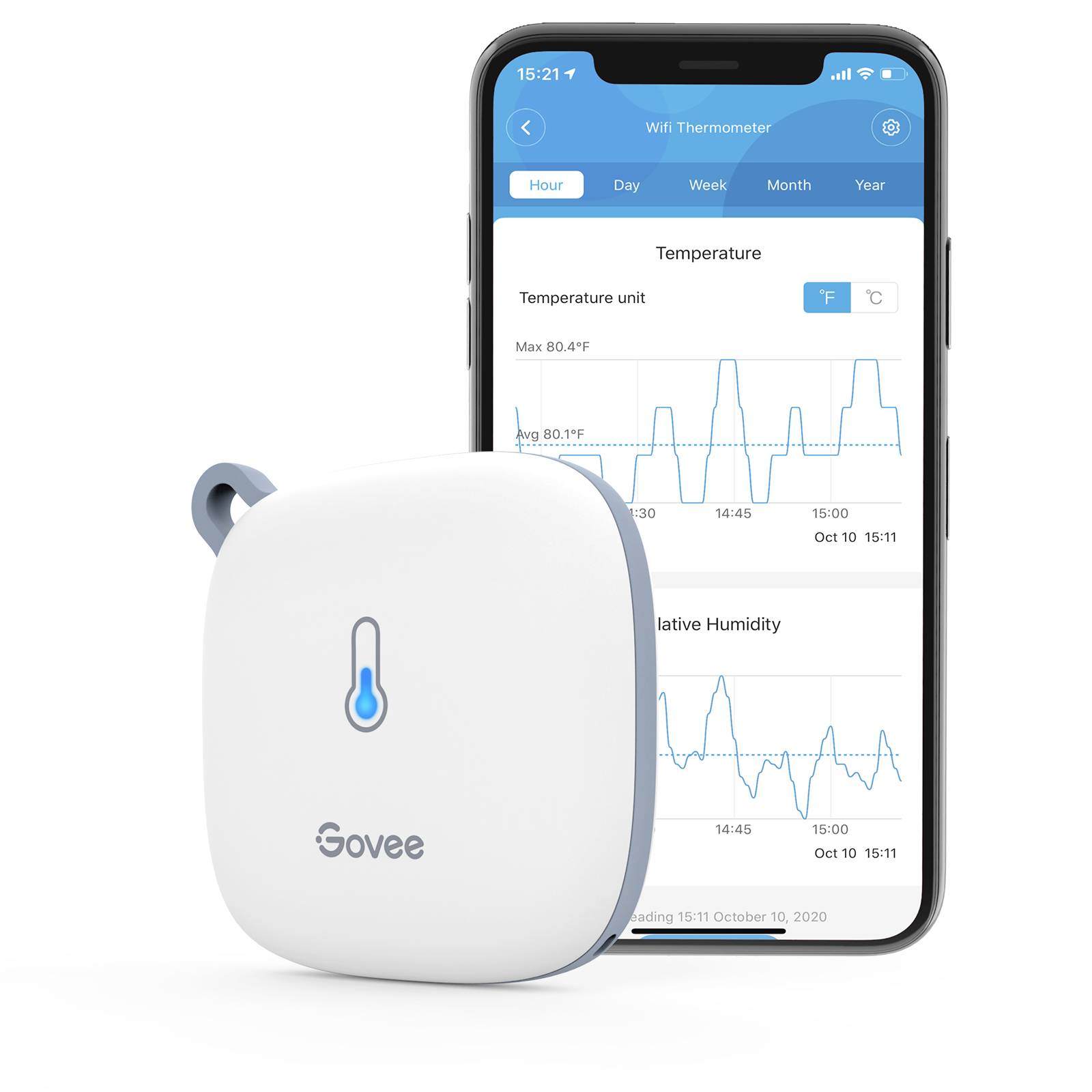 Govee WiFi Thermometer Hygrometer Thermo-hygromètre radiopiloté blanc H5179001