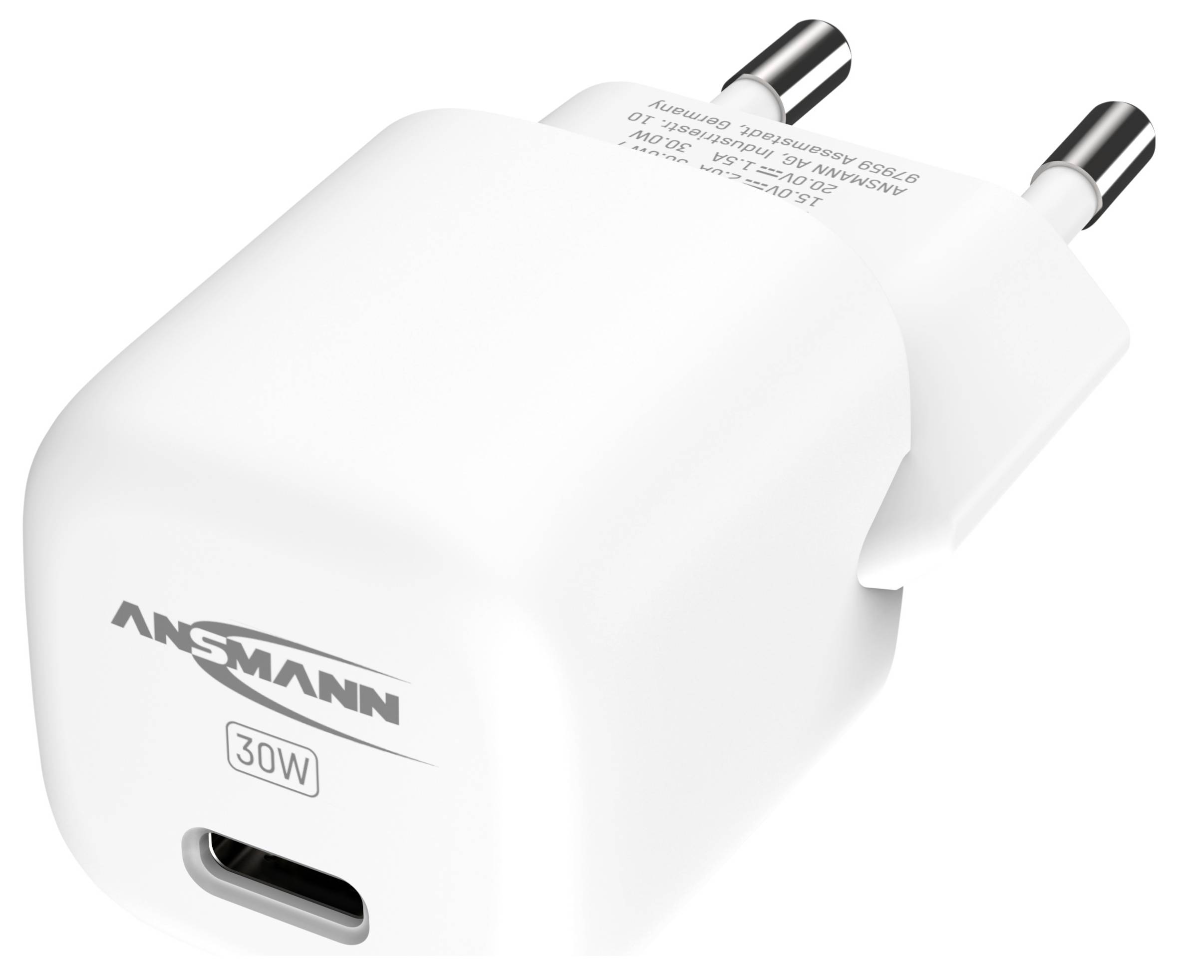 Ansmann Home Charger HC130PD mini Chargeur USB 30 W 1x USB-C® blanc intérieure