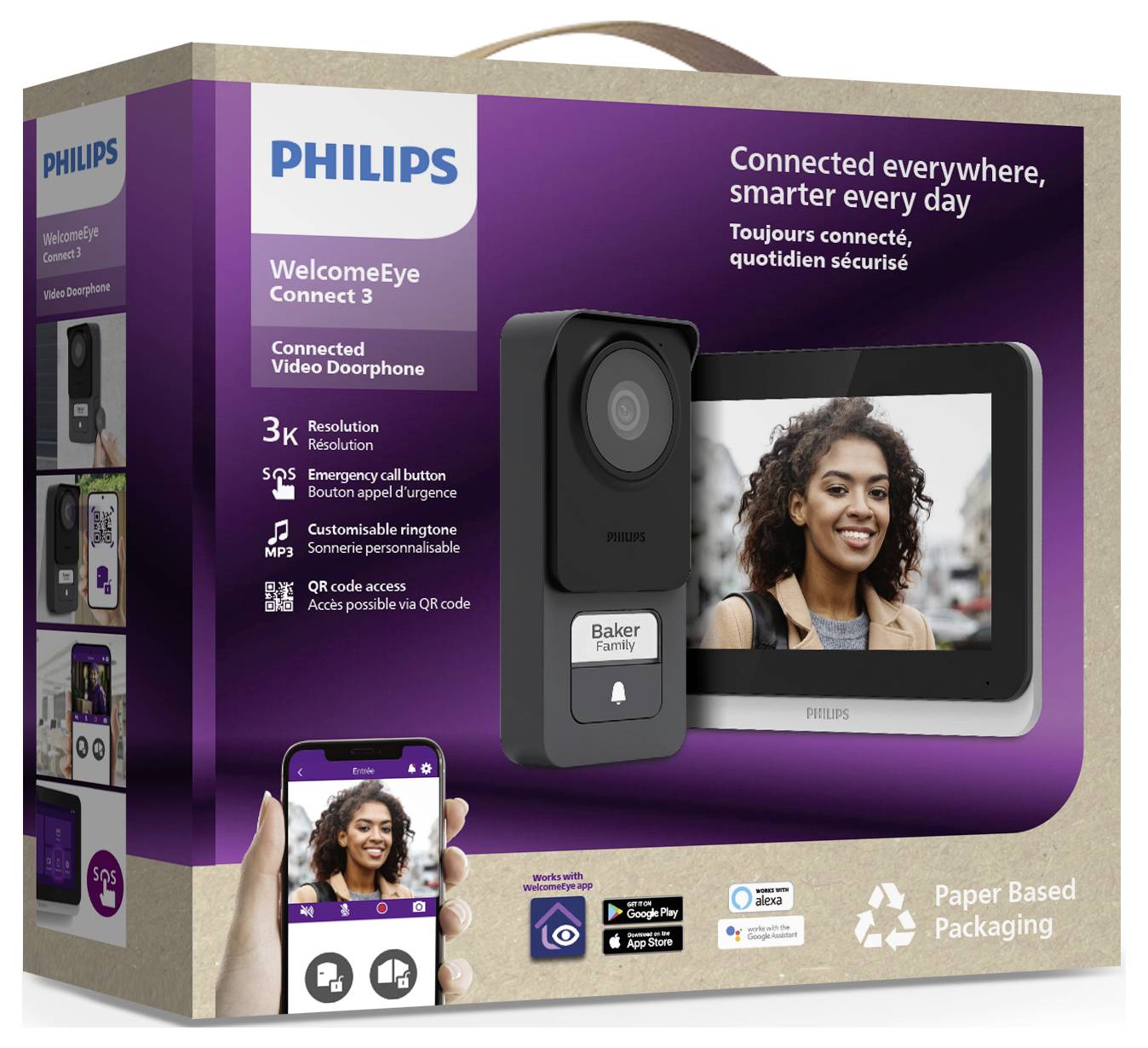 Philips WelcomeEye Connect 3 Interphone vidéo Wi-Fi Set complet 1 foyer
