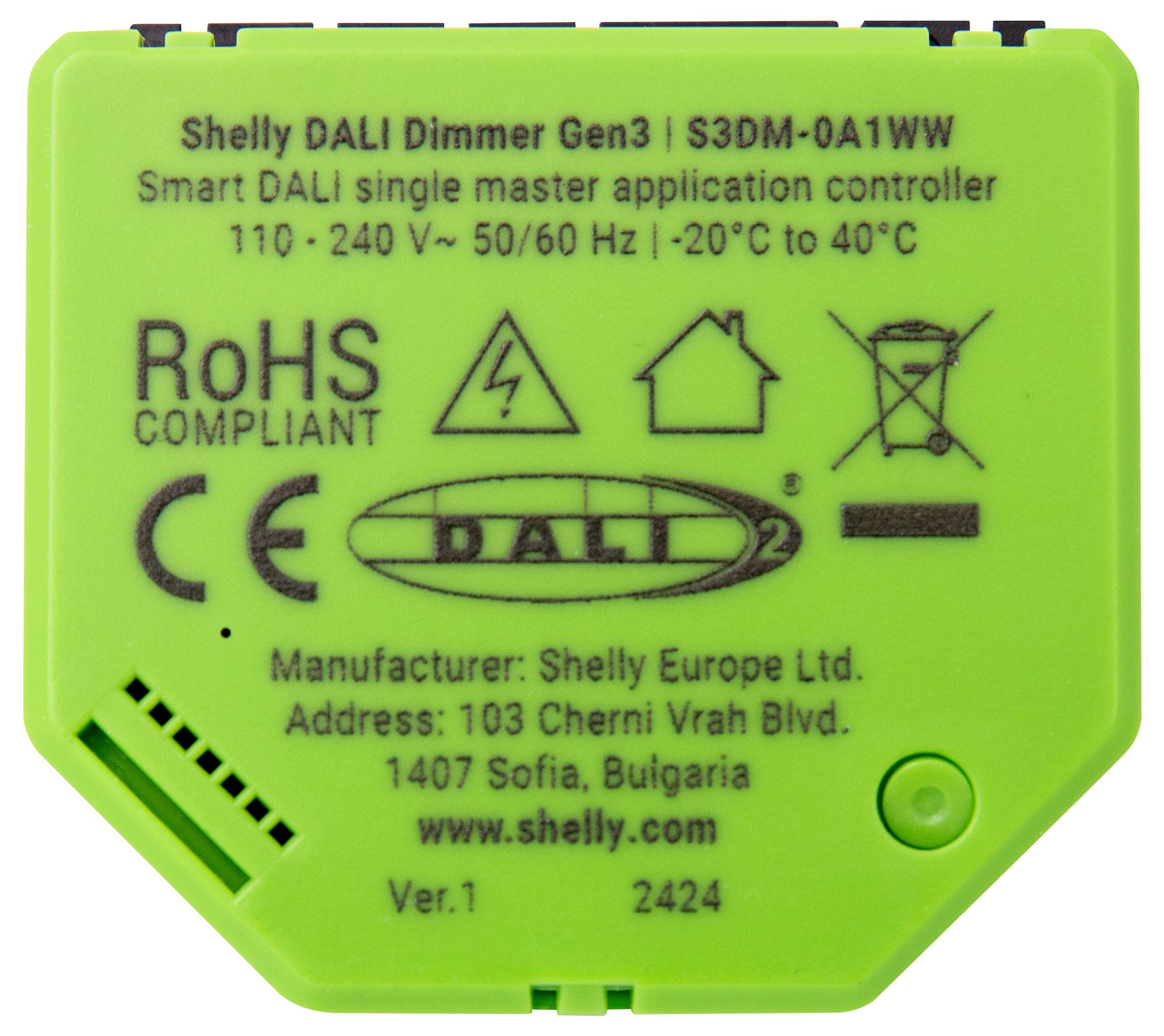 Shelly DALI Dimmer Gen3 Actionneur de gradation Bluetooth, Wi-Fi