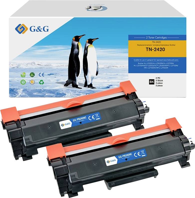 G&G Toner remplace Brother TN-2420 XL compatible paquet de 2 noir 3000 pages NT-PB2420C_V6-B-2-S1