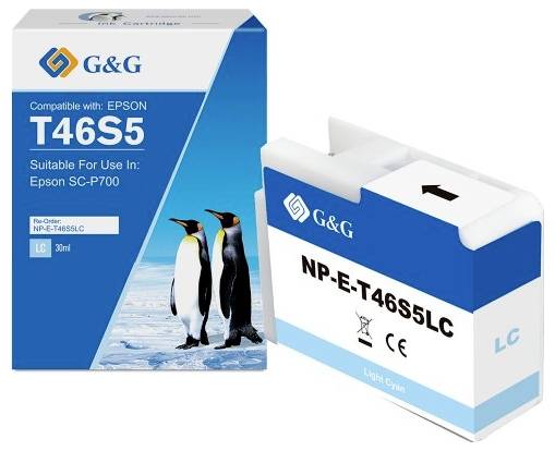 G&G Encre de recharge compatible cyan photo 1E46S5-LCGG