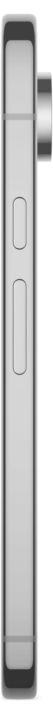 Silhouette d'un smartphone de profil avec un objectif d'appareil photo en saillie visible.