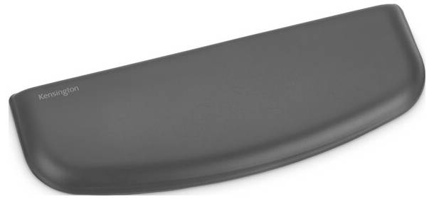 Repose-poignet ergonomique en mousse grise, conçu pour améliorer le confort lors de l'utilisation d'un clavier.