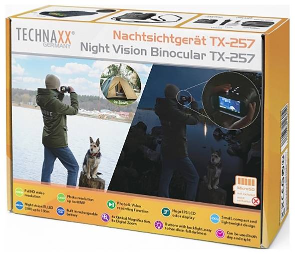 Technaxx TX-257 5089 Jumelles de vision nocturne avec appareil photo numérique 4 x 25 mm