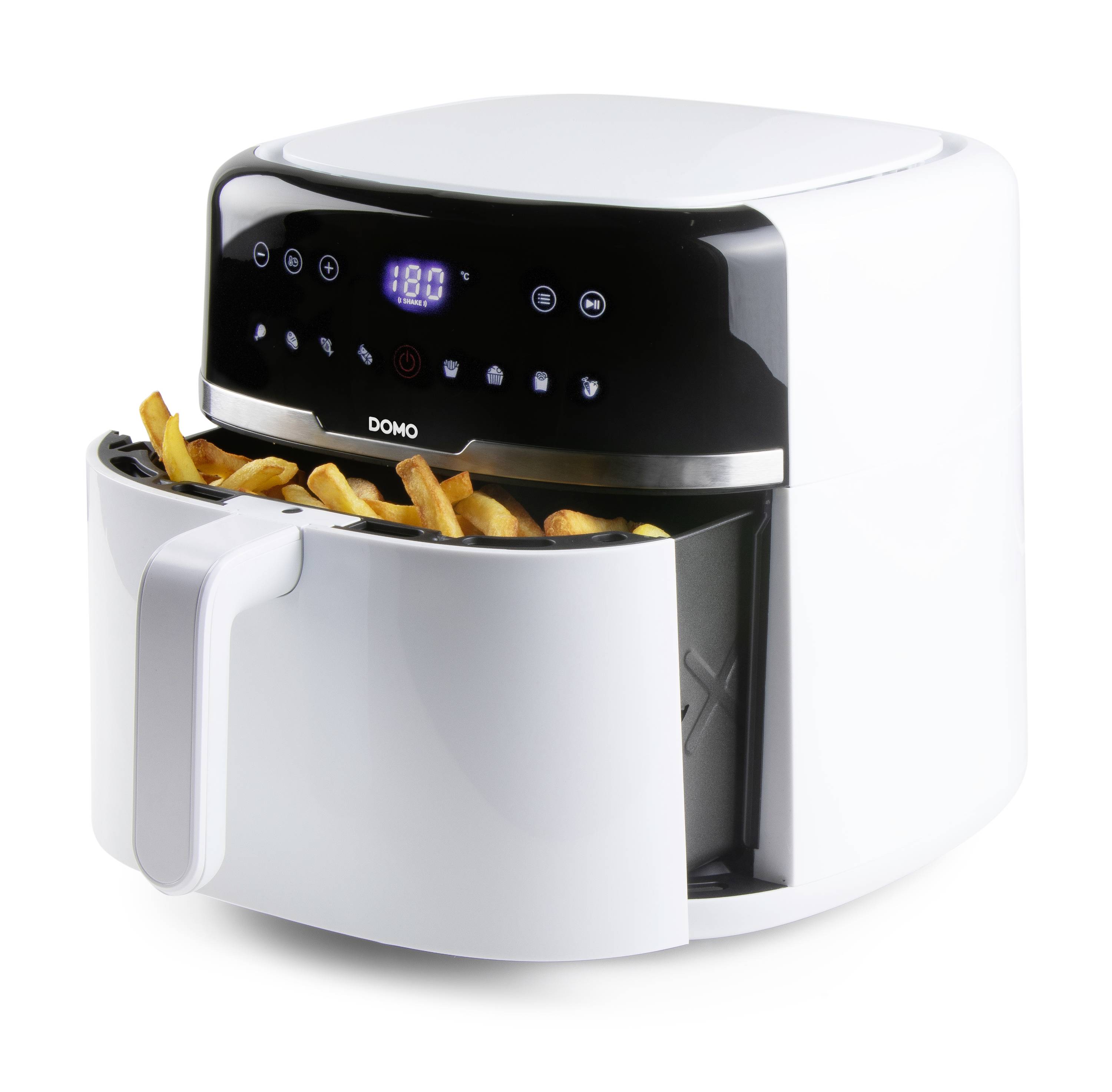 DOMO DO1148FR Friteuse à air chaud 8 l protection contre la surchauffe, fonction minuteur, avec écran, revêtement anti-adhésif