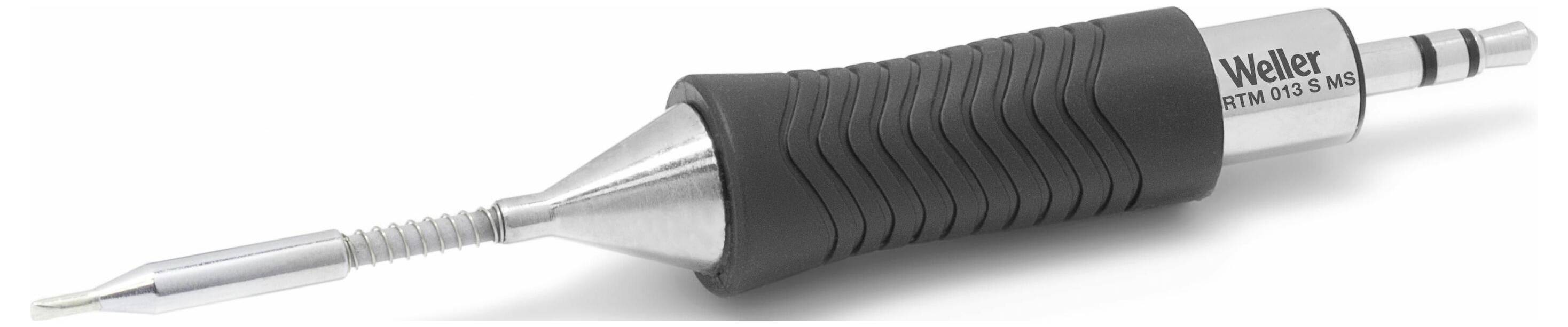 Fer à souder Weller avec embout interchangeable et poignée ergonomique, adapté aux travaux de soudure précis en montage électronique.