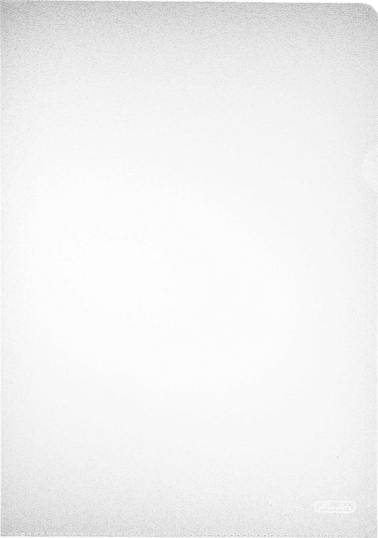 Un fond gris clair, minimaliste, avec un coin arrondi et une petite inscription de marque à peine visible en bas à droite.