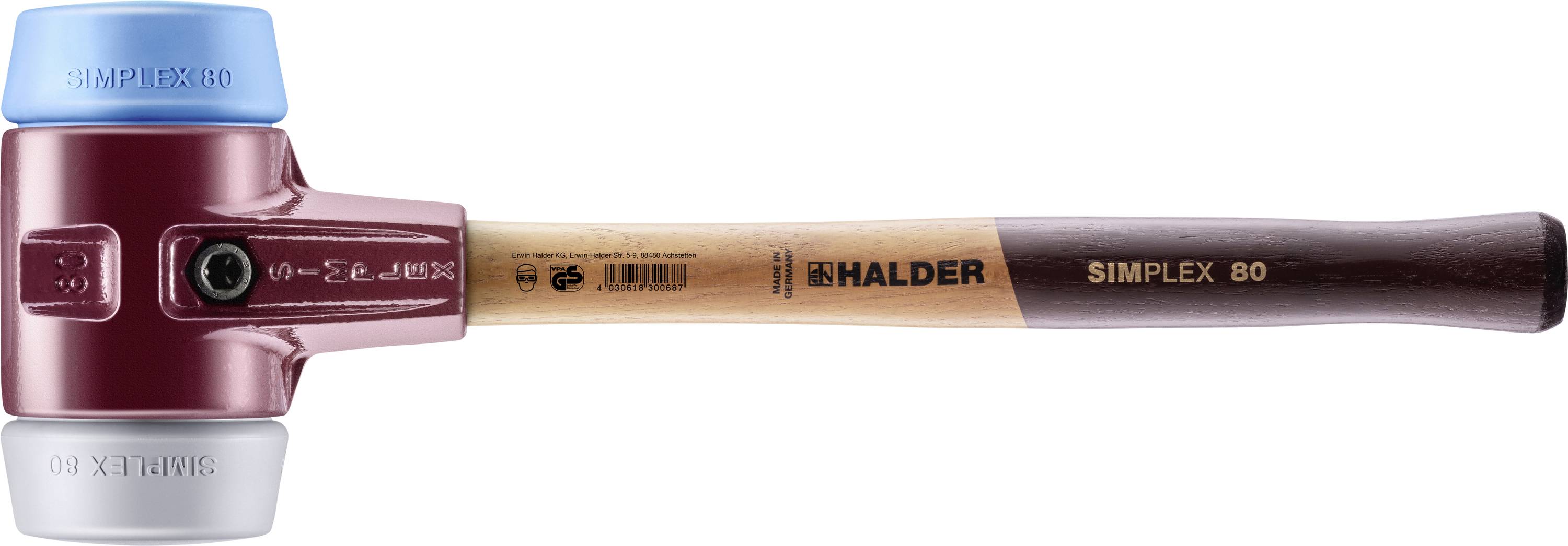Halder SIMPLEX 3013.080 Marteau à métal Manche ergonomique, mi-dur, souple 2760 g 490 mm 1 pc(s)