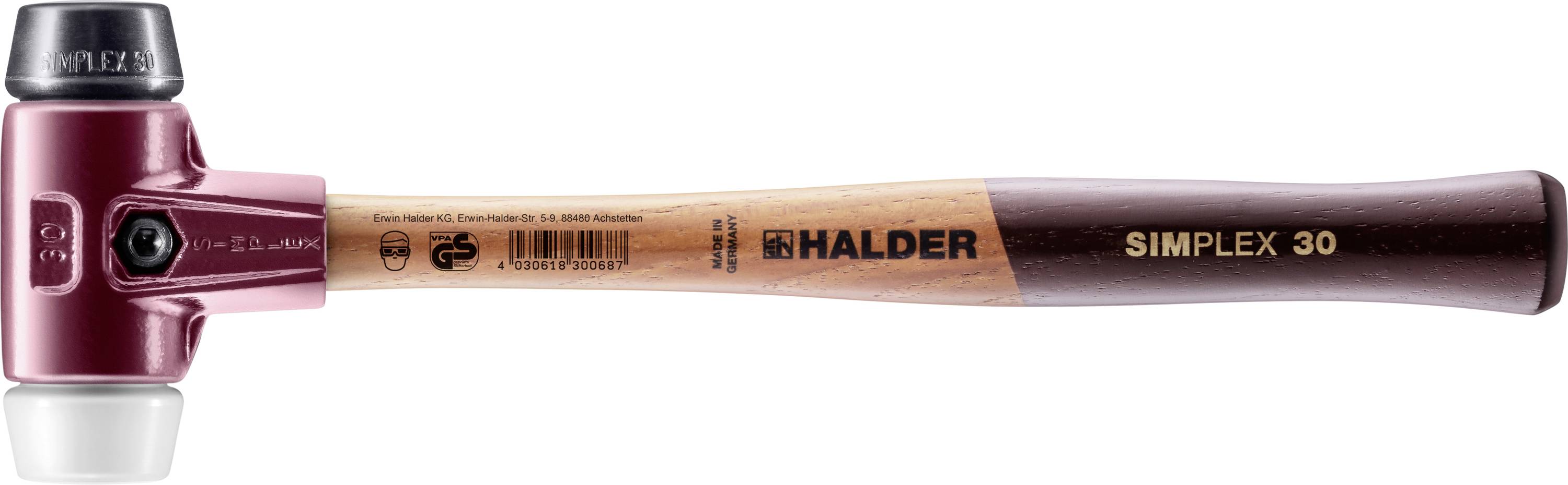 Halder SIMPLEX 3027.030 Marteau à métal Manche ergonomique, mi-dur 335 g 295 mm 1 pc(s)