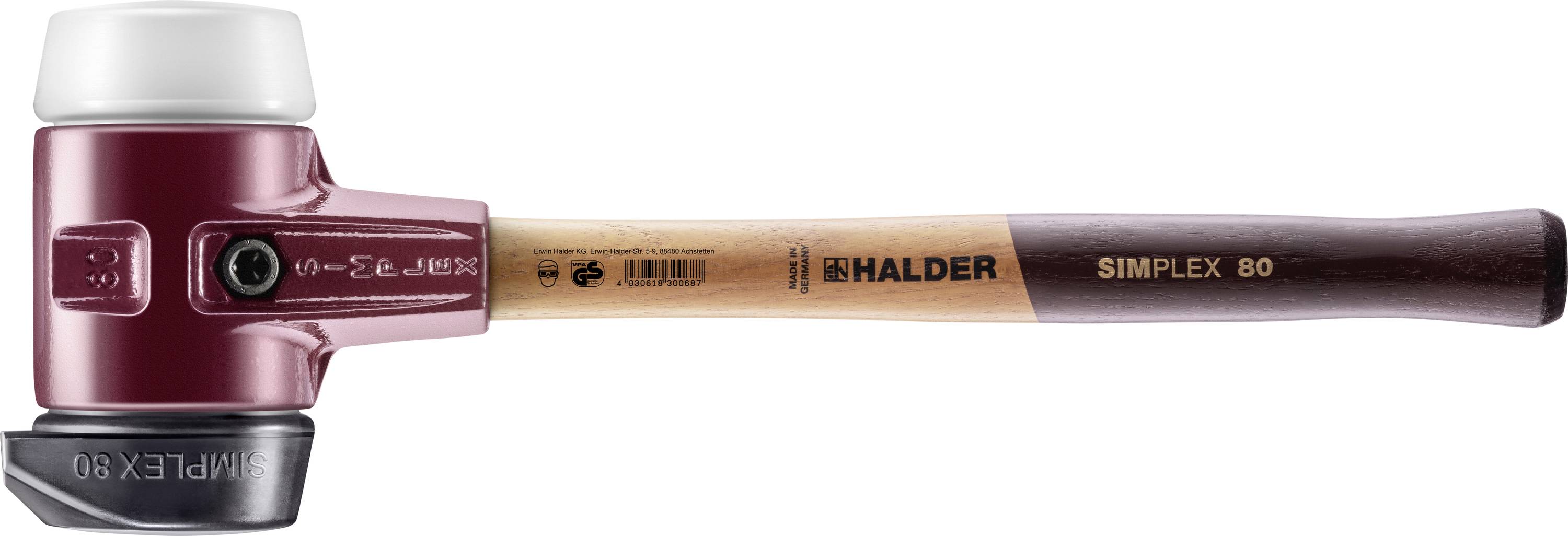 Halder SIMPLEX 3027.280 Masse Manche ergonomique, mi-dur 2820 g 490 mm 1 pc(s)