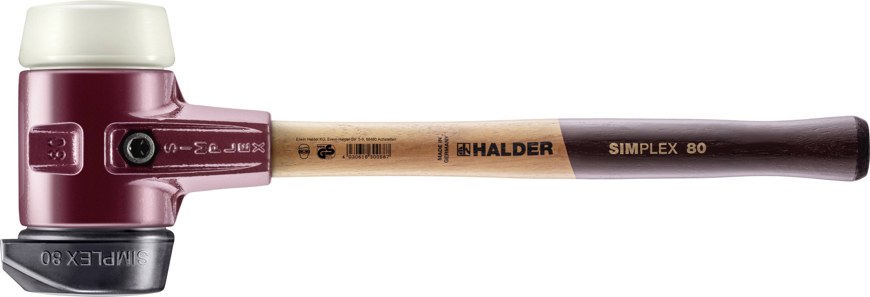 Halder SIMPLEX 3028.280 Marteau à métal Manche ergonomique, dur, mi-dur 2930 g 490 mm 1 pc(s)