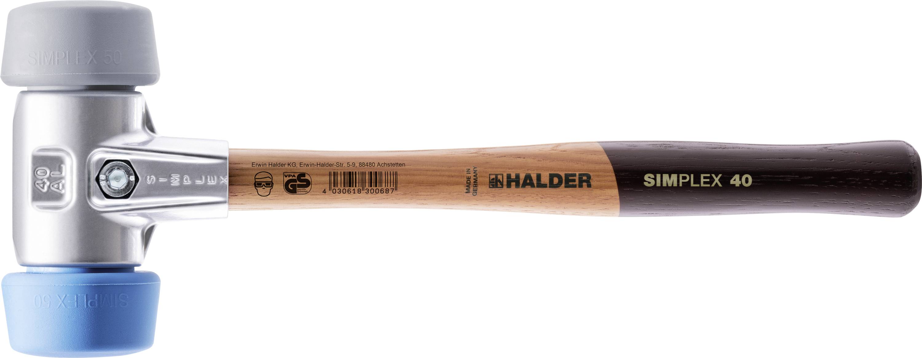 Halder SIMPLEX 3113.051 Marteau à métal Manche ergonomique, mi-dur, souple 630 g 330 mm 1 pc(s)