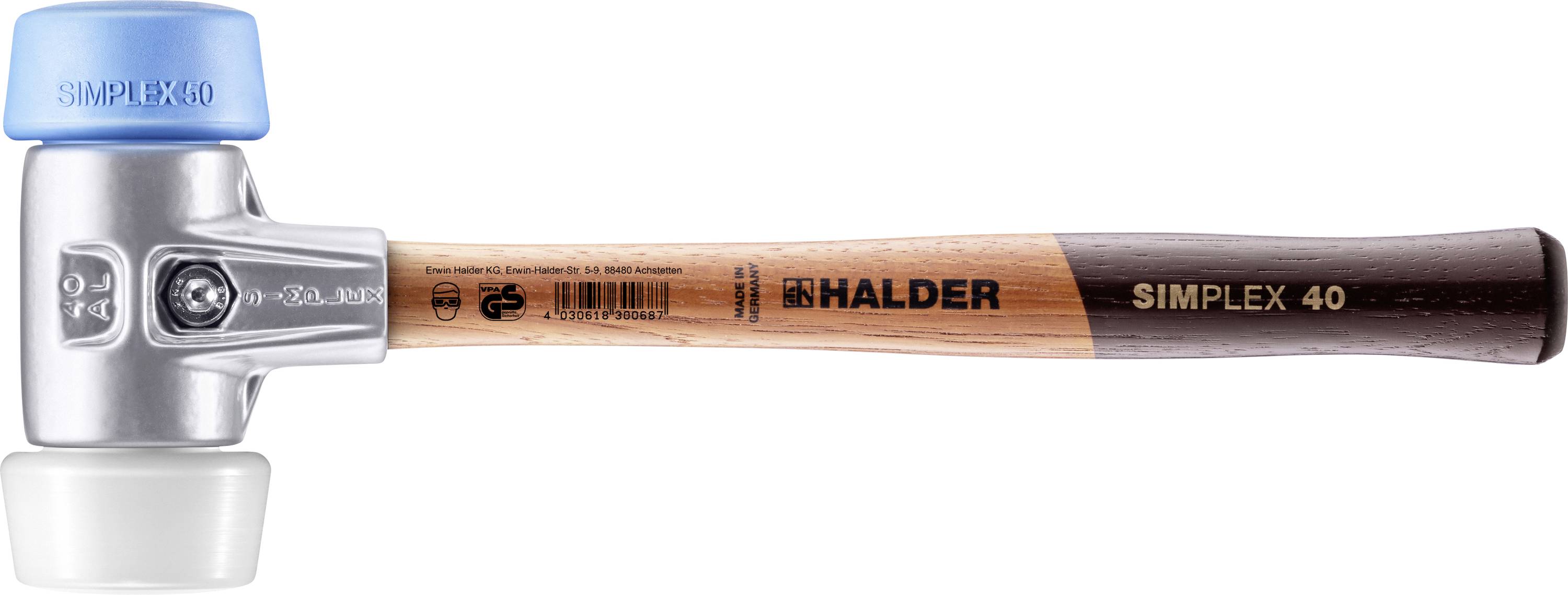 Halder SIMPLEX 3117.051 Marteau à métal Manche ergonomique, mi-dur, souple 430 g 330 mm 1 pc(s)